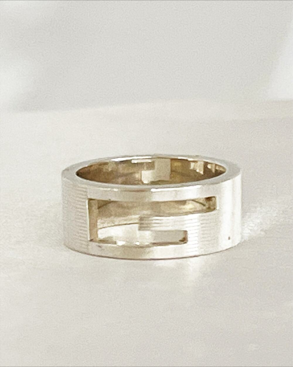 GUCCI G Estate Ring Band Sterling Silver 925 Circa 1990s SZ 6.5